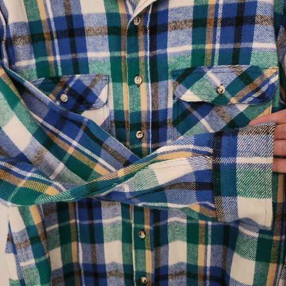 Field and Stream Mens Flannel Button Front Long Sleeve Plaid Shirt Size Large - Picture 4 of 6